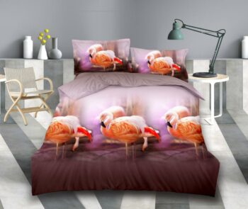 lenjerie de pat, cu model, bumbac satinat 3D, 4 piese, o persoana