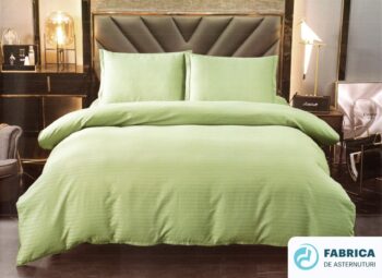 lenjerie de pat, damasc, verde, 4 piese, 2 persoane